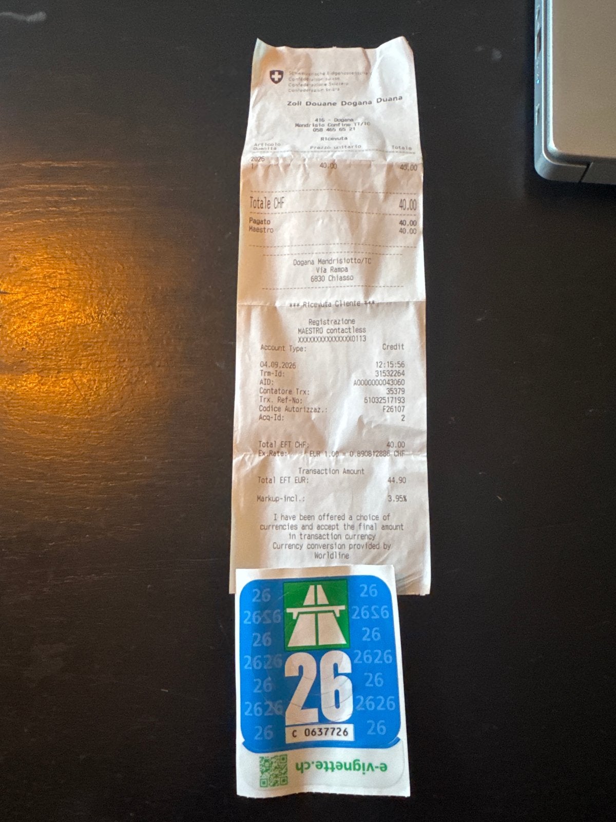 Vignet Zwitserland, Tickets en Kaartjes