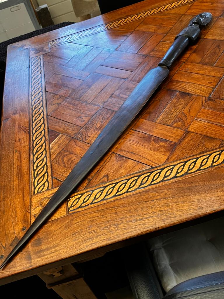 Vintage Afrikaans houtsnijwerk/ decoratie 90 cm, Ophalen of Verzenden