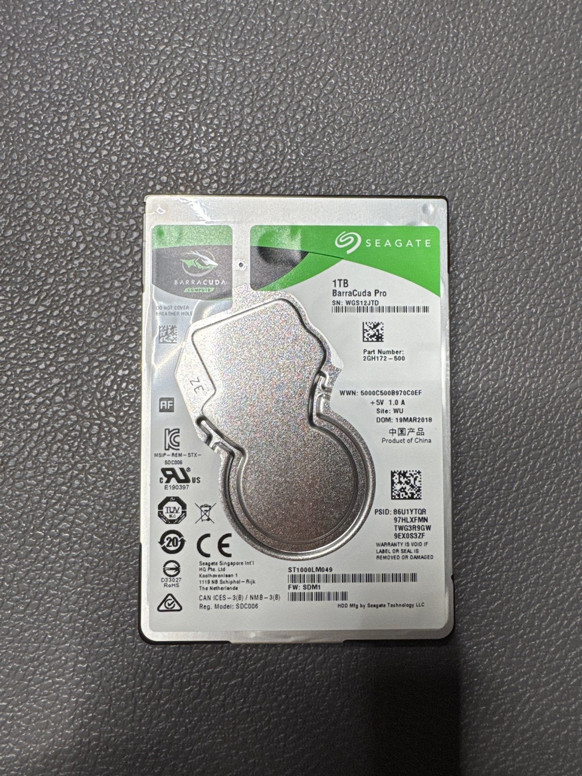Seagate Barracuda Pro 1TB 2.5" HDD - Zo goed als nieuw, Computers en Software, Intern, Ophalen of Verzenden, Zo goed als nieuw