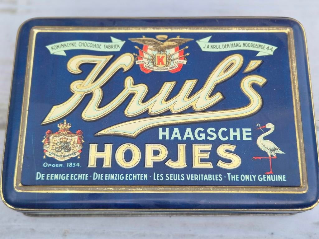 Krul's Den Haag Haagsche Hopjes blik, Verzamelen, Blikken, Ophalen of Verzenden, Gebruikt, Overige