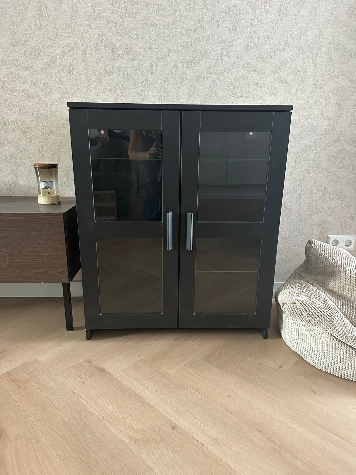 IKEA Brimnes kast met glazen deuren - Zwart, Ophalen, Gebruikt