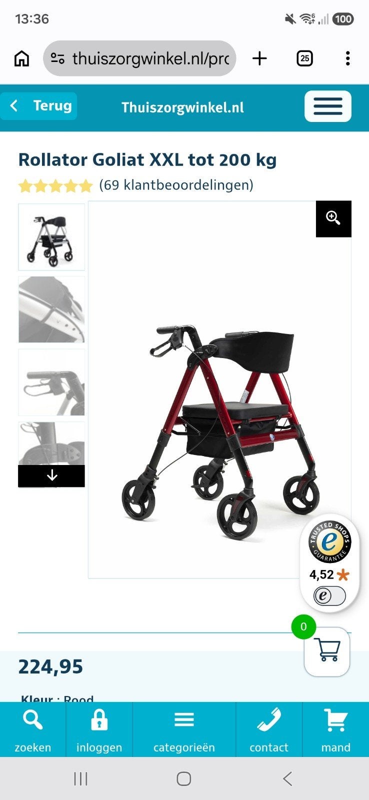 Rollator VERMEIREN GOLIAT, Ophalen
