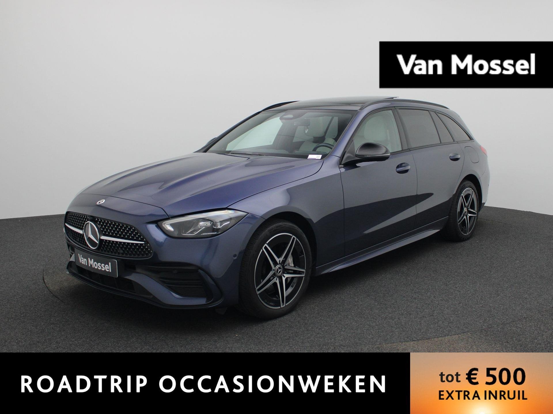 Mercedes-Benz C-Klasse Break C 300 e AMG Line | Panoramadak, Auto's, Automaat, 12 maanden, 4 cilinders, Blauw