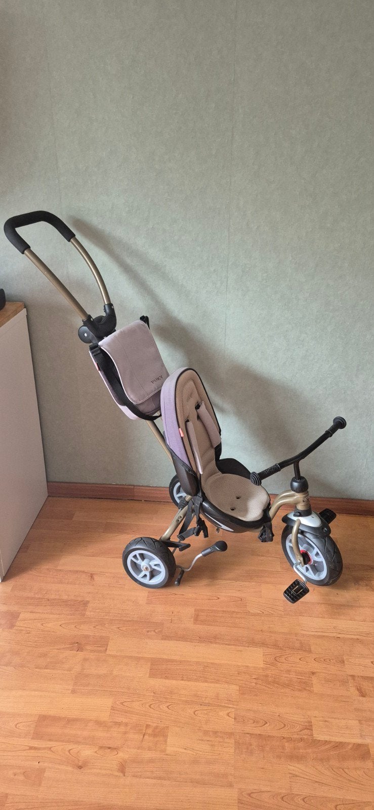 puky fietsje met duwstang + tasje, Fietsen en Brommers, Ophalen, Gebruikt, Puky, Duwstang