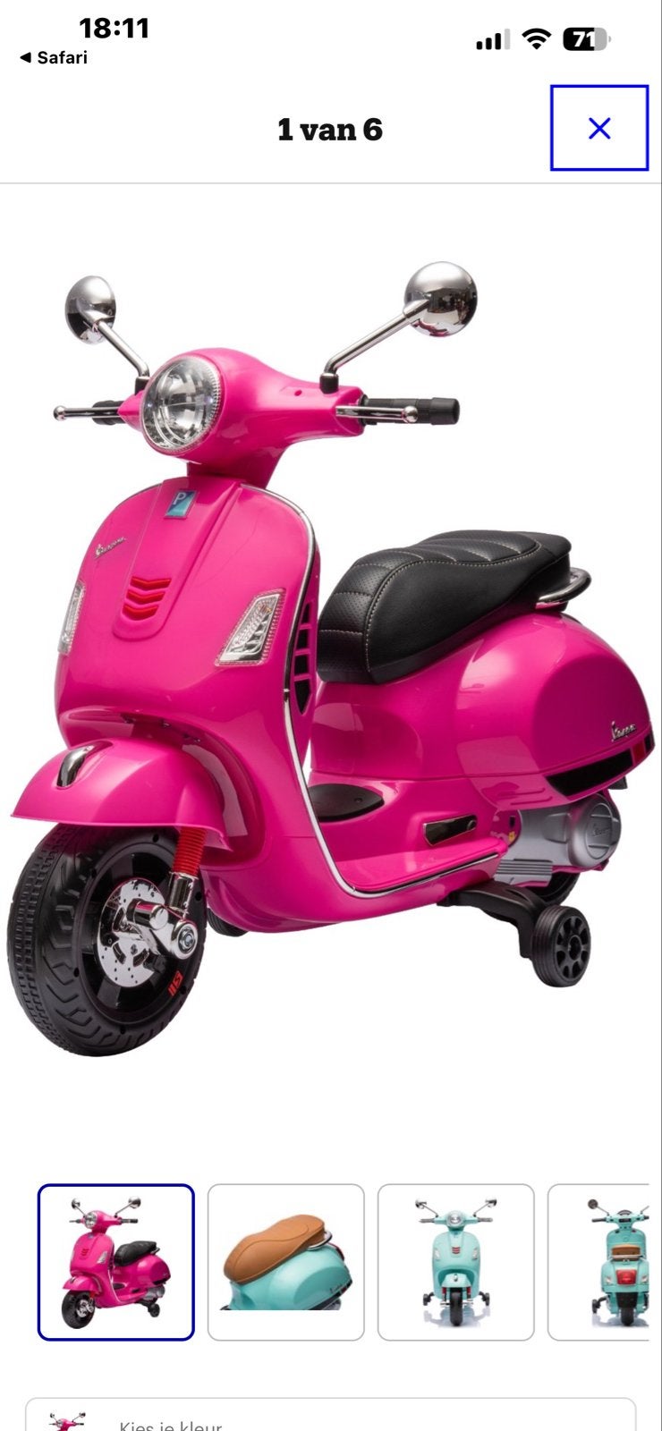 Vespa kinder scooter roze - nieuw in doos!, Ophalen of Verzenden, Nieuw