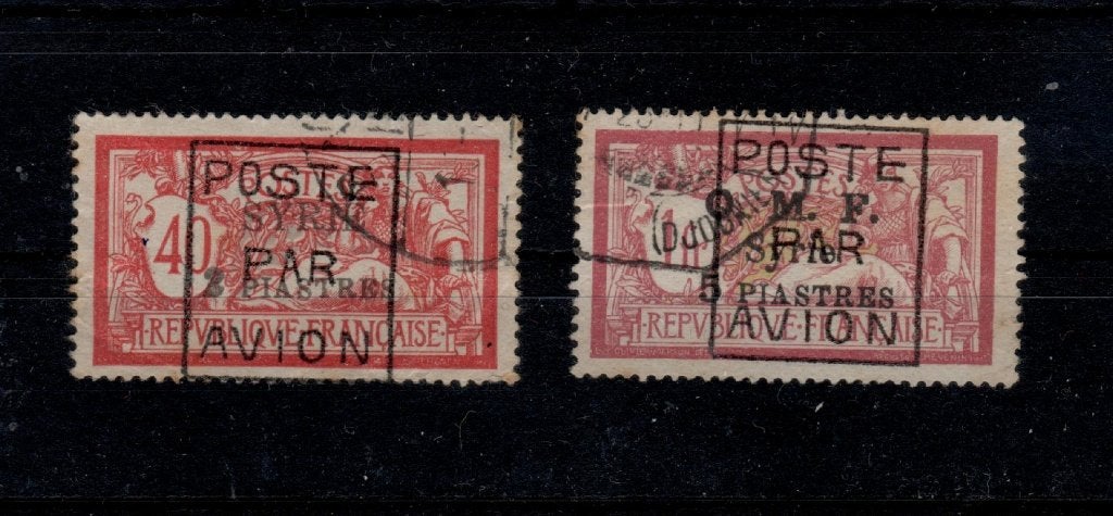 B116A) 1920 Franse bez Syrie Mi 134 en 170 €250 opdruk?, Verzenden, Gestempeld