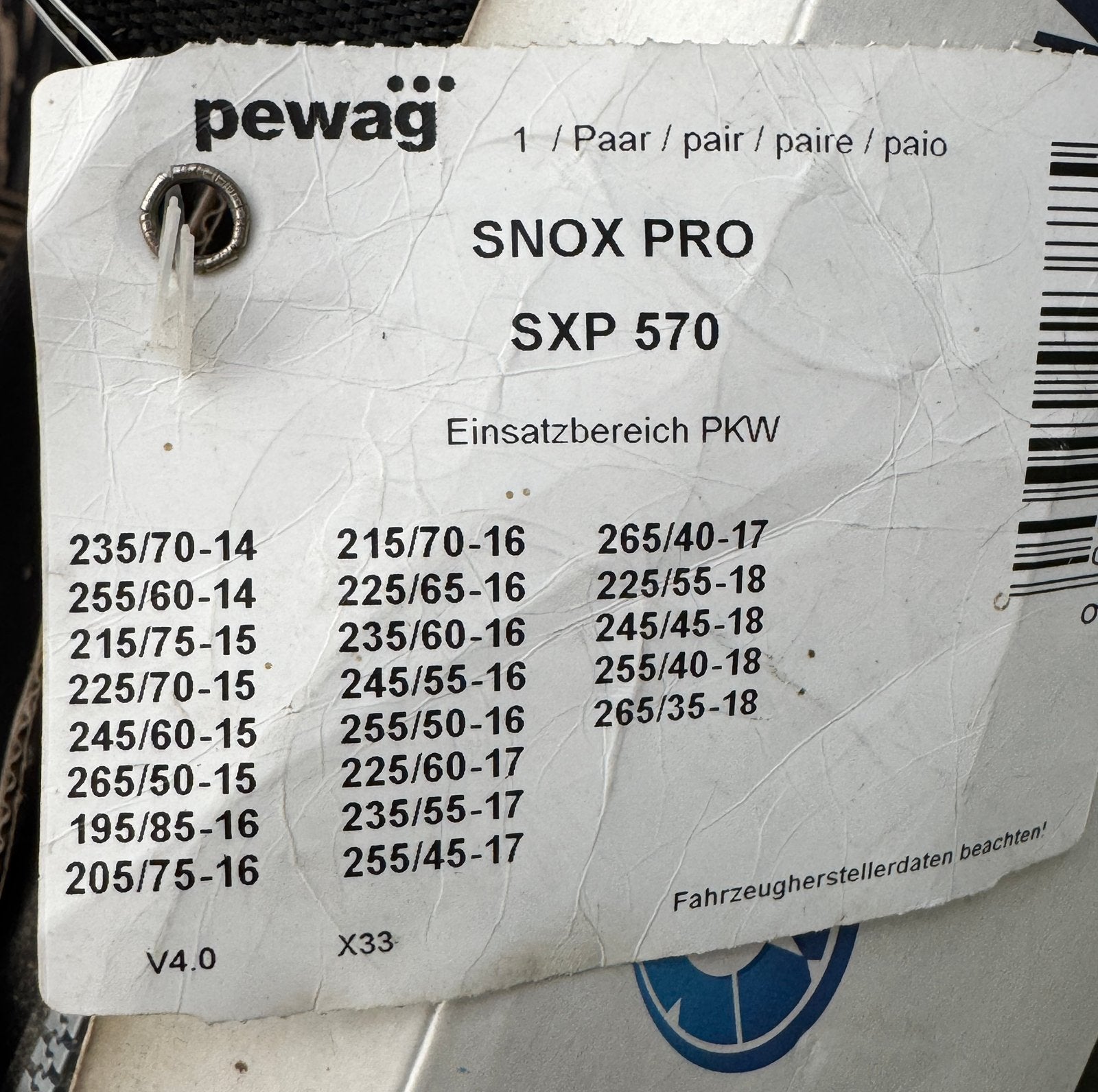 Nieuwe sneeuwkettingen SXP 570, Ophalen of Verzenden, Nieuw
