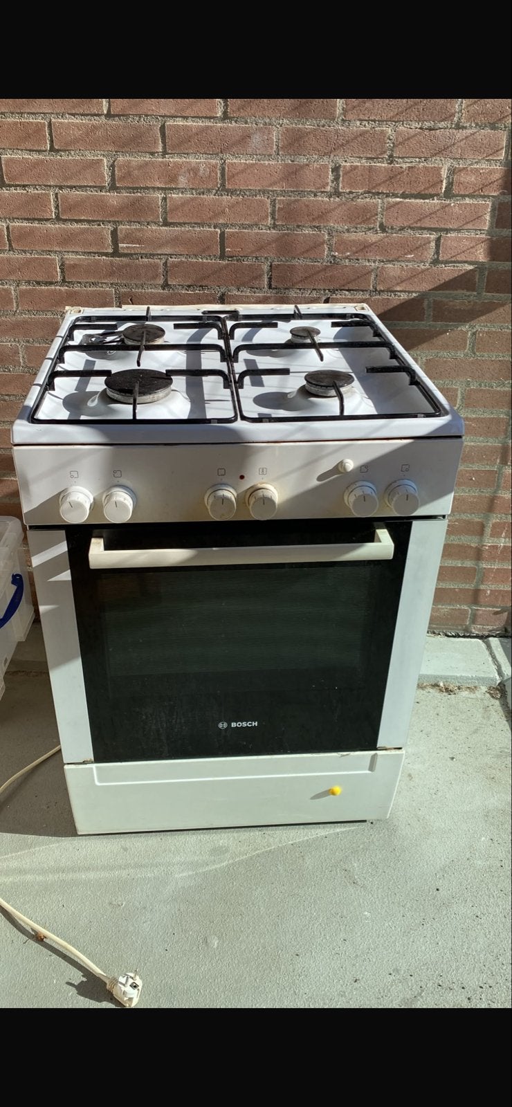 Bosch Vrijstaand Gasfornuis met Oven, Witgoed en Apparatuur, Fornuizen, Gebruikt, 60 cm of meer, Gas, Vrijstaand