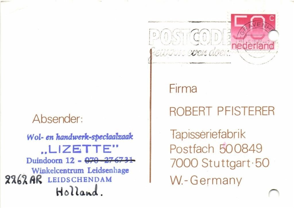 Lizette, Leidschendam - 03.1984 - briefkaart, Ophalen of Verzenden, Briefkaart