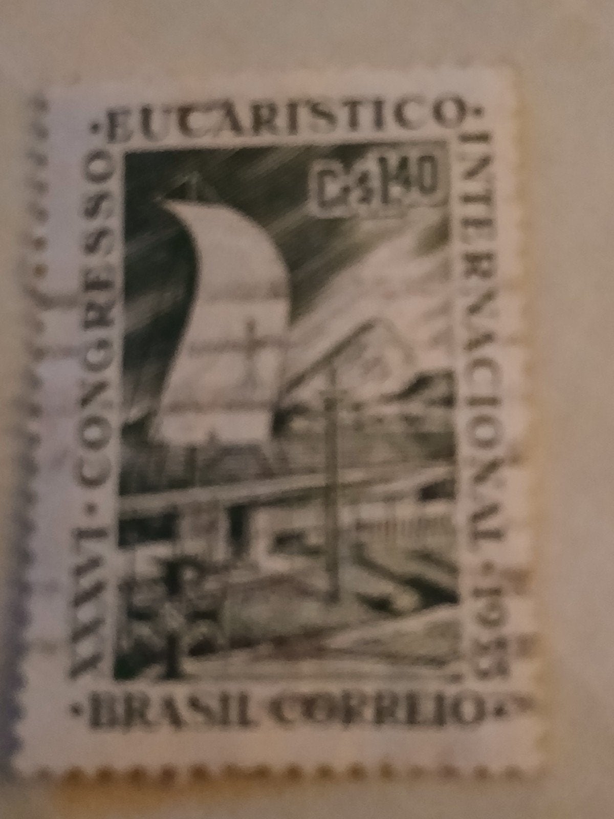 Zegel Brazilië - XXXVI Internationaal Eucharistisch Cong, Ophalen of Verzenden