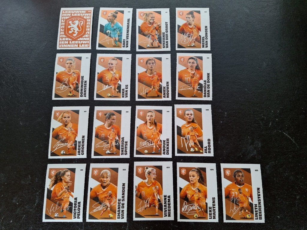 Complete set stickers Oranje Vrouwen 2020-21, Ophalen of Verzenden, Nieuw, Buitenlandse clubs, Poster, Plaatje of Sticker
