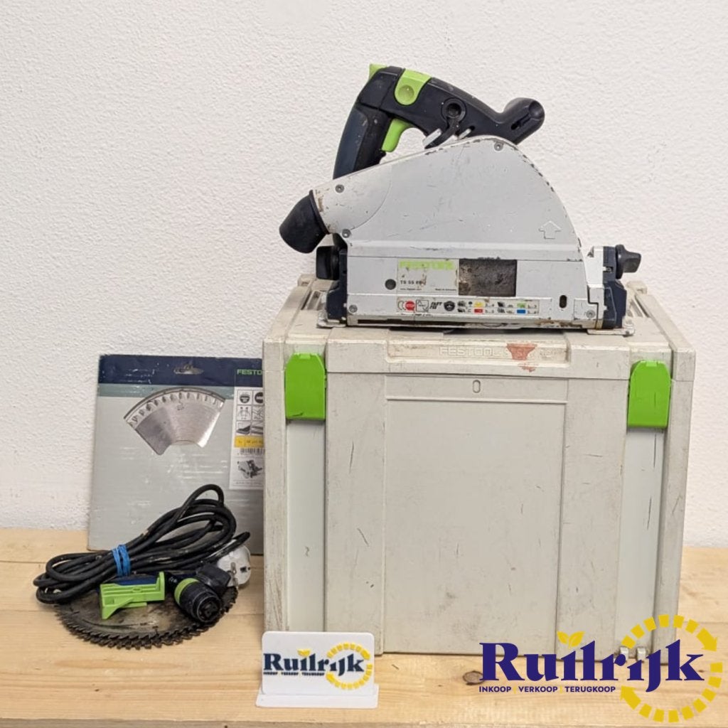 Festool 490436 TS 55 BQ Invalcirkelzaag - In koffer, Doe-het-zelf en Verbouw, Festool, Zo goed als nieuw, Support@festool.com