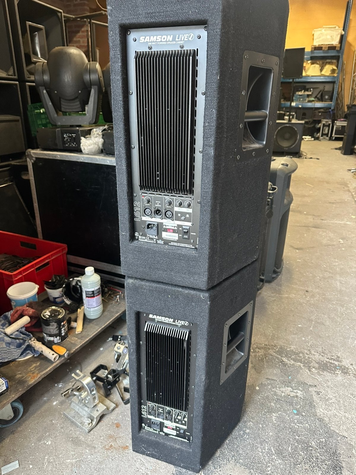 2 stuks Samson L612 actieve speakers, Gebruikt, Overige typen, Samson, Ophalen