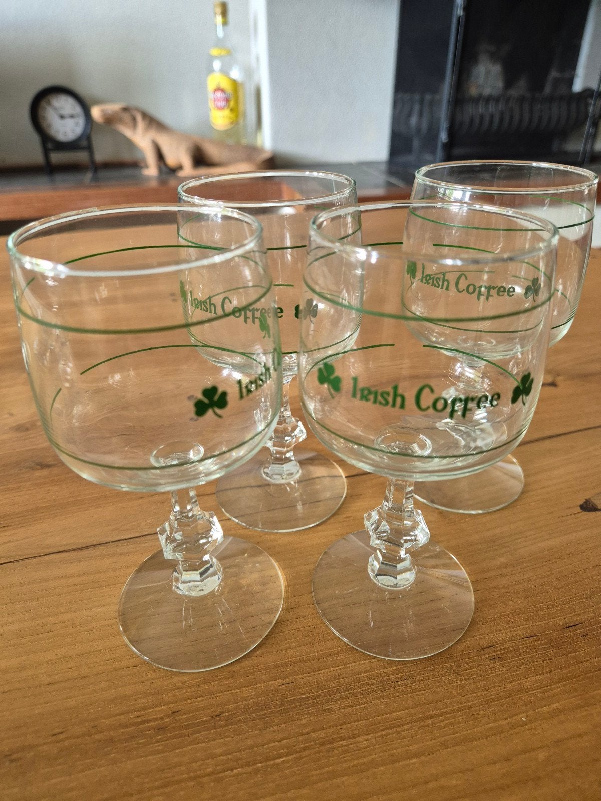 Vintage Irish Coffee glazen met klavertje, Antiek en Kunst, Ophalen