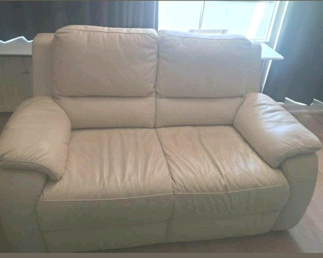 Relaxbank 3 persoons en een twee persoons leren banken, Ophalen of Verzenden, 75 tot 100 cm, Leer