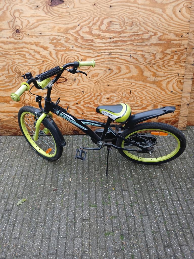 Amigo BMX kinderfiets - Zwart/Neon Geel, Ophalen, Gebruikt