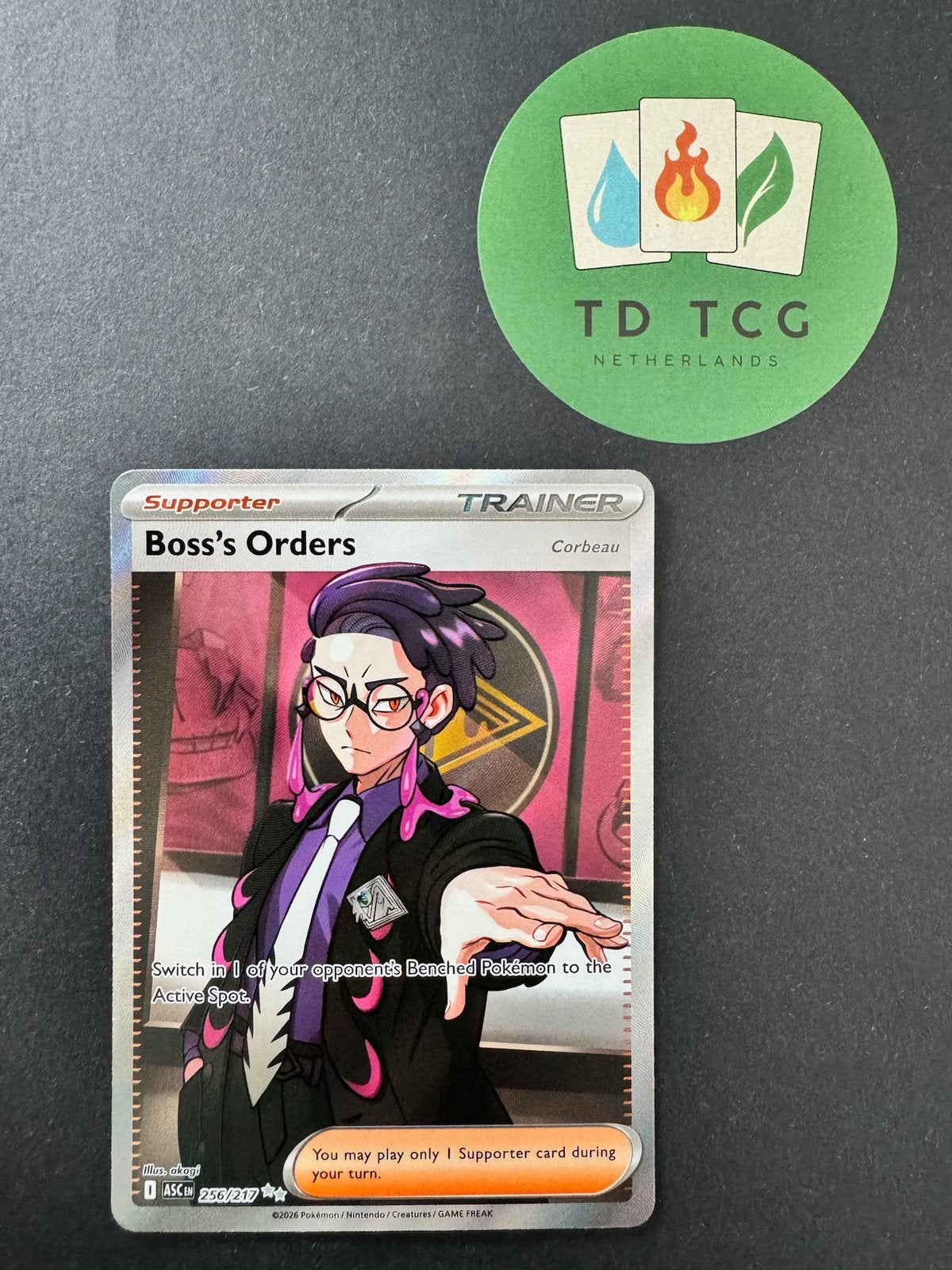 Pokémon kaart Boss's Orders 256/217 - Ascended Heroes, Ophalen of Verzenden, Nieuw, Losse kaart, Foil