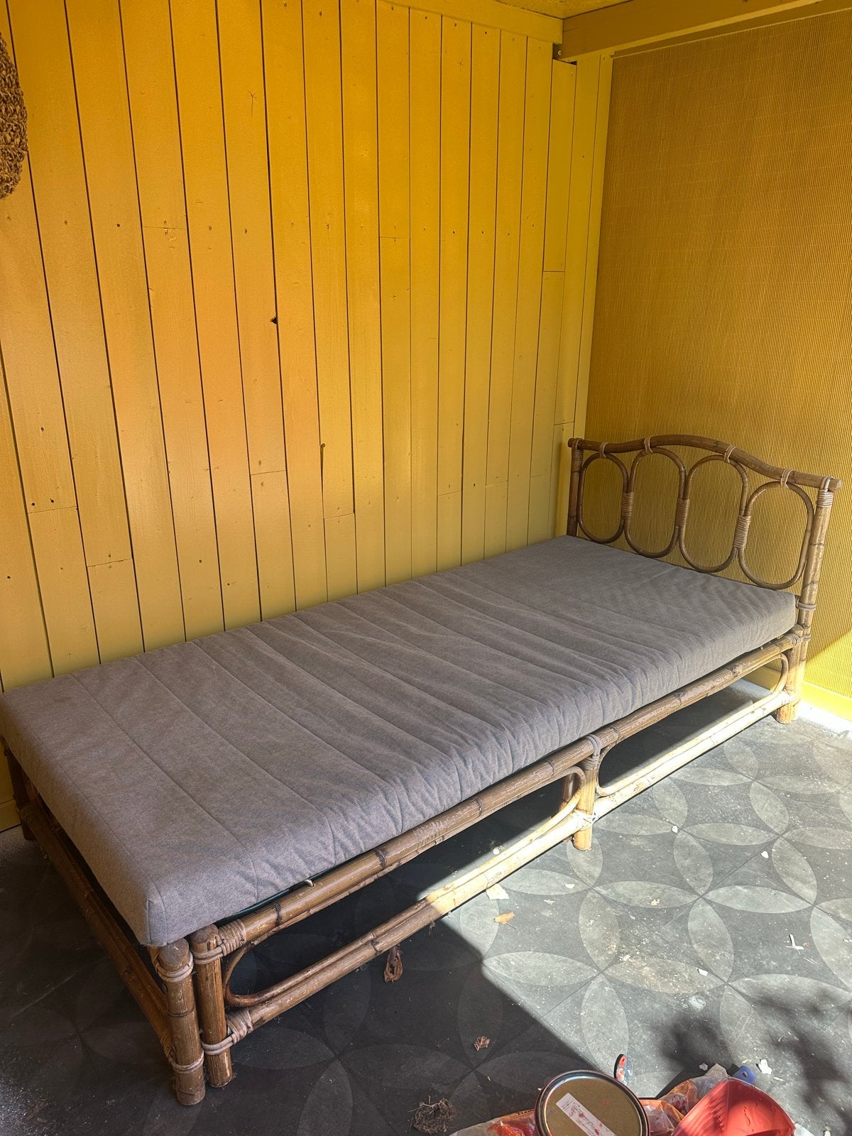 Bamboe bed / bank / sofa met matras, Tuin en Terras, Ophalen, Gebruikt, Overige materialen