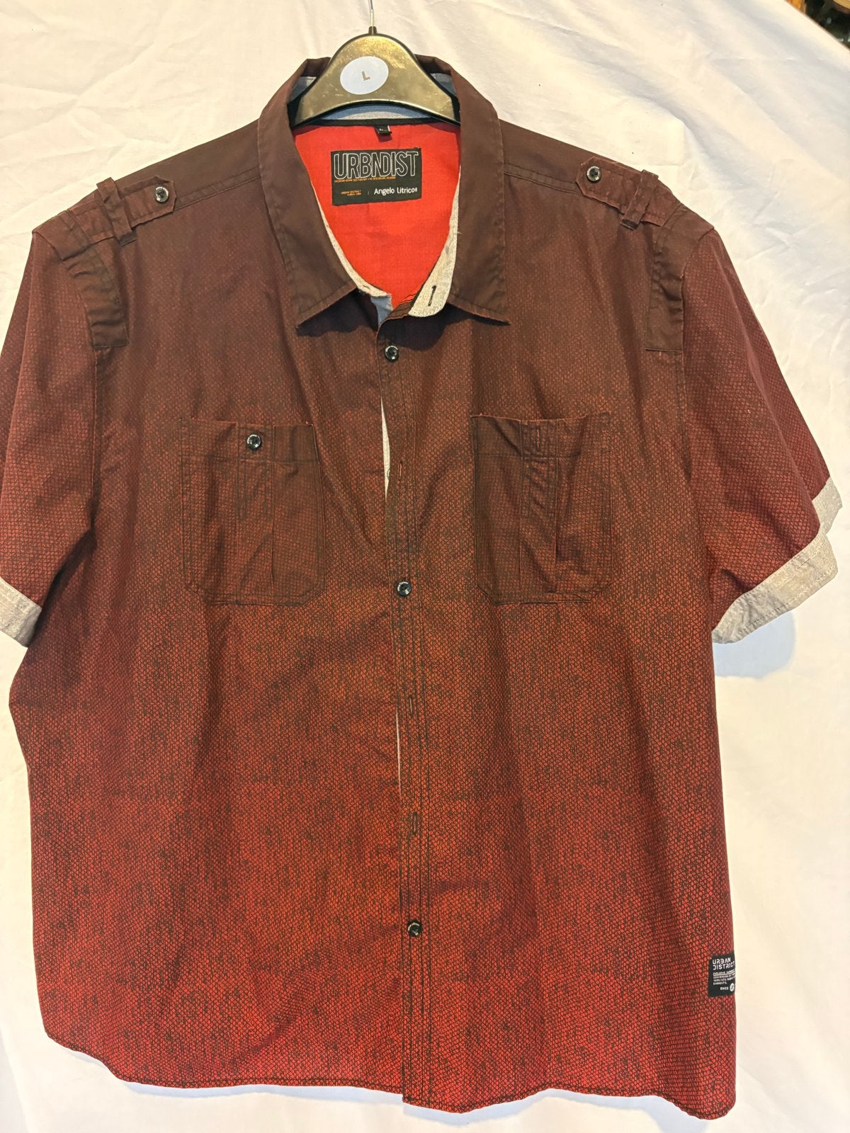 Heren overhemd Angelo Litrico (URBNDIST) - Maat 3XL, Kleding | Heren, Overhemden, Ophalen of Verzenden, Zo goed als nieuw, Rood