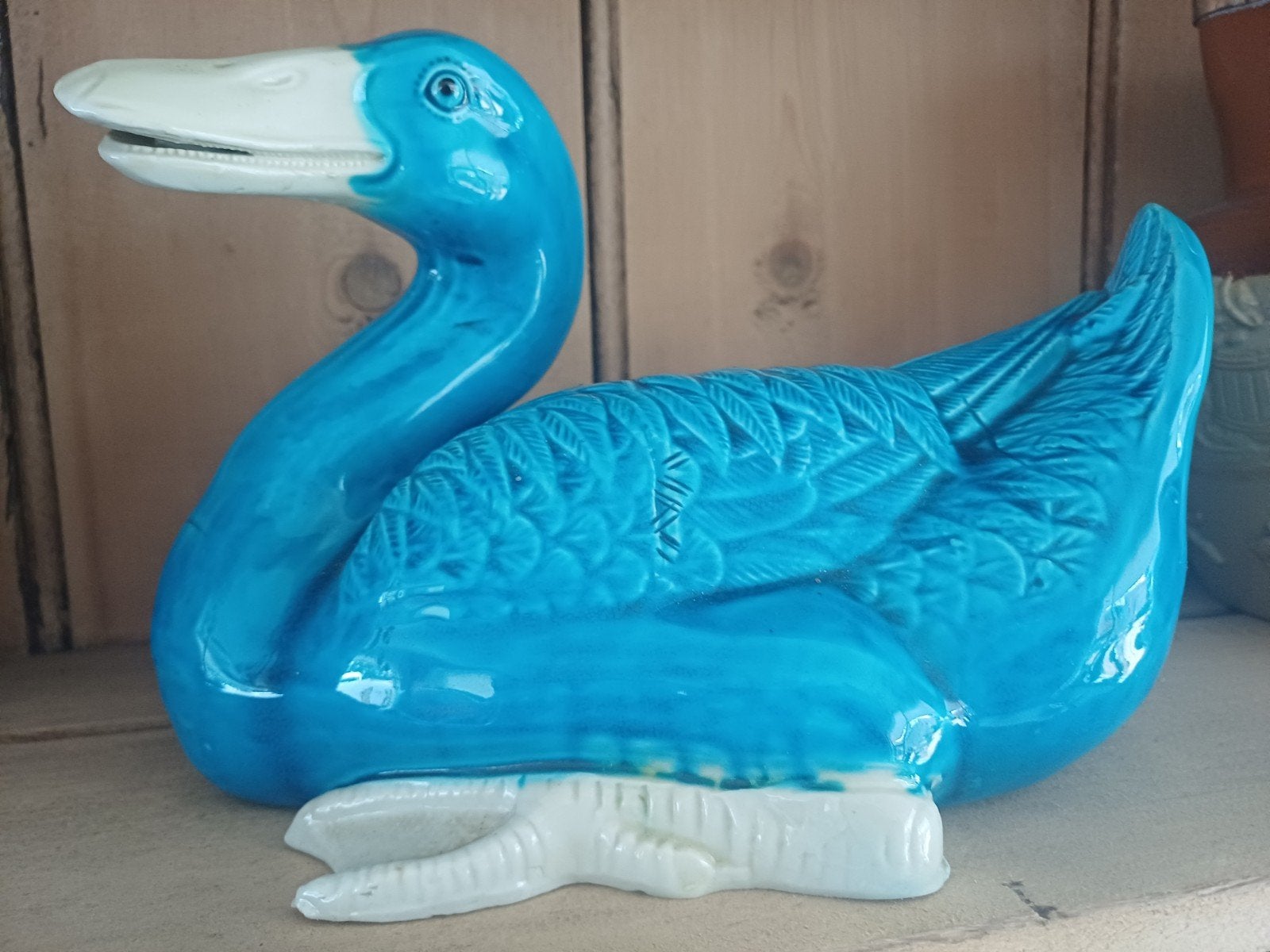 Chinees turquoise eend beeld, Antiek en Kunst, Ophalen of Verzenden