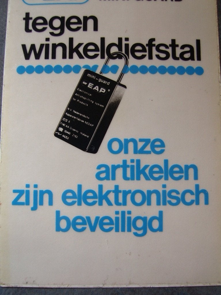 sticker transp. NEDAP EAP mini-guard tegen winkeldiefstal, Ophalen, Zo goed als nieuw