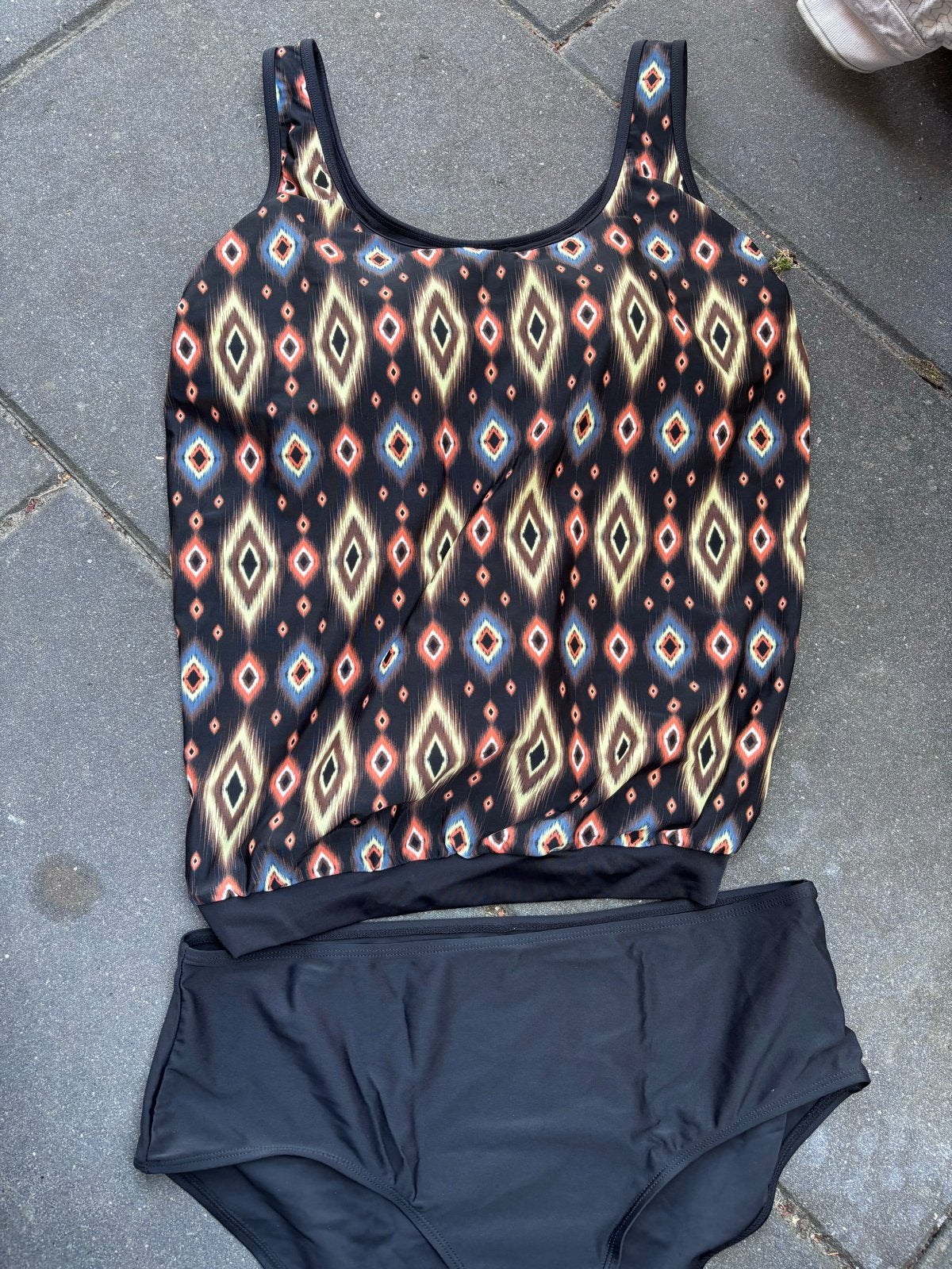 Tankini set met print en effen broekje, Ophalen of Verzenden, Zo goed als nieuw, Meerkleurig, Overige typen