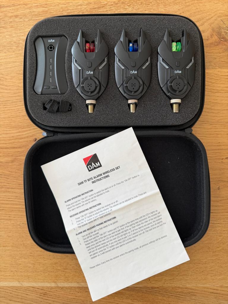DAM TF Bite Alarm set 3+1 Draadloze Beetmelders, Watersport en Boten, Hengelsport | Karpervissen, Ophalen of Verzenden, Zo goed als nieuw