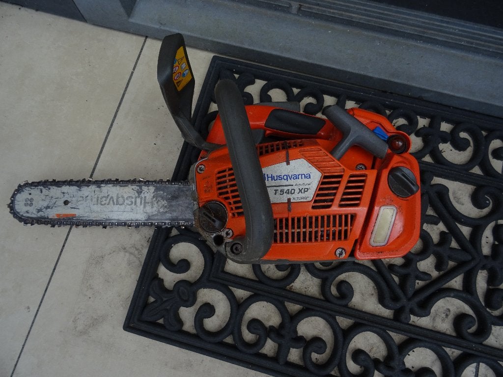 Een gebruikte Husqvarna T540XP Moterzaag, Ophalen, Gelezen, Folder