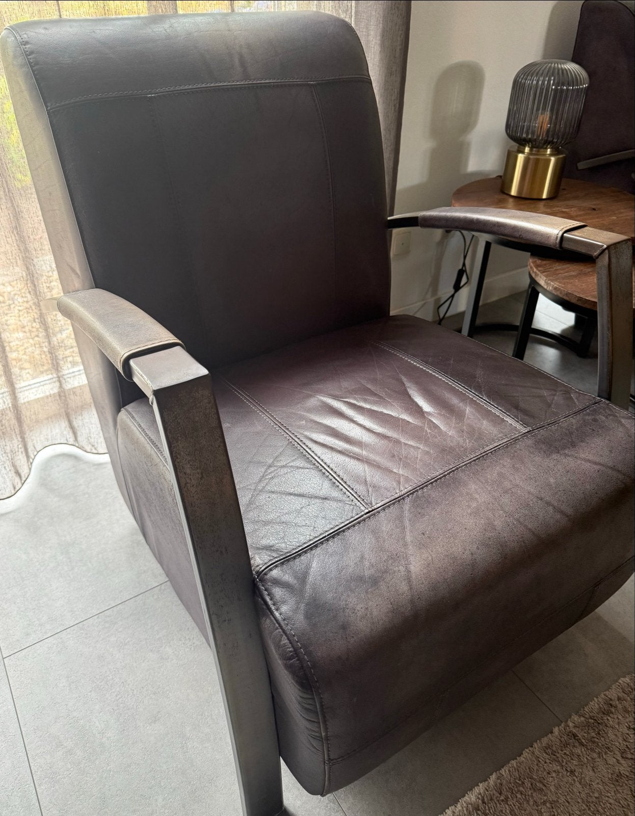 2 Lederen Relaxstoelen - Comfortabel en Stijlvol, Ophalen, Gebruikt, Twee, Bruin