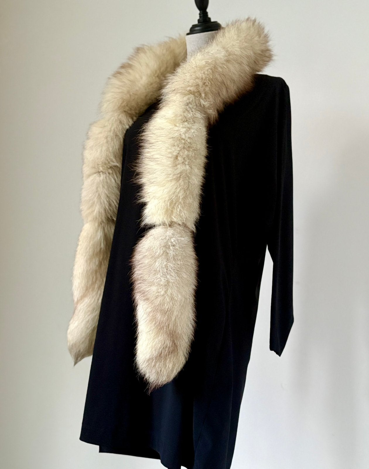 Luxe echte vos bont stola scarf 175x ca. 14cm NP 450,-, Ophalen of Verzenden, Zo goed als nieuw, Maat 46/48 (XL) of groter, Sjaal