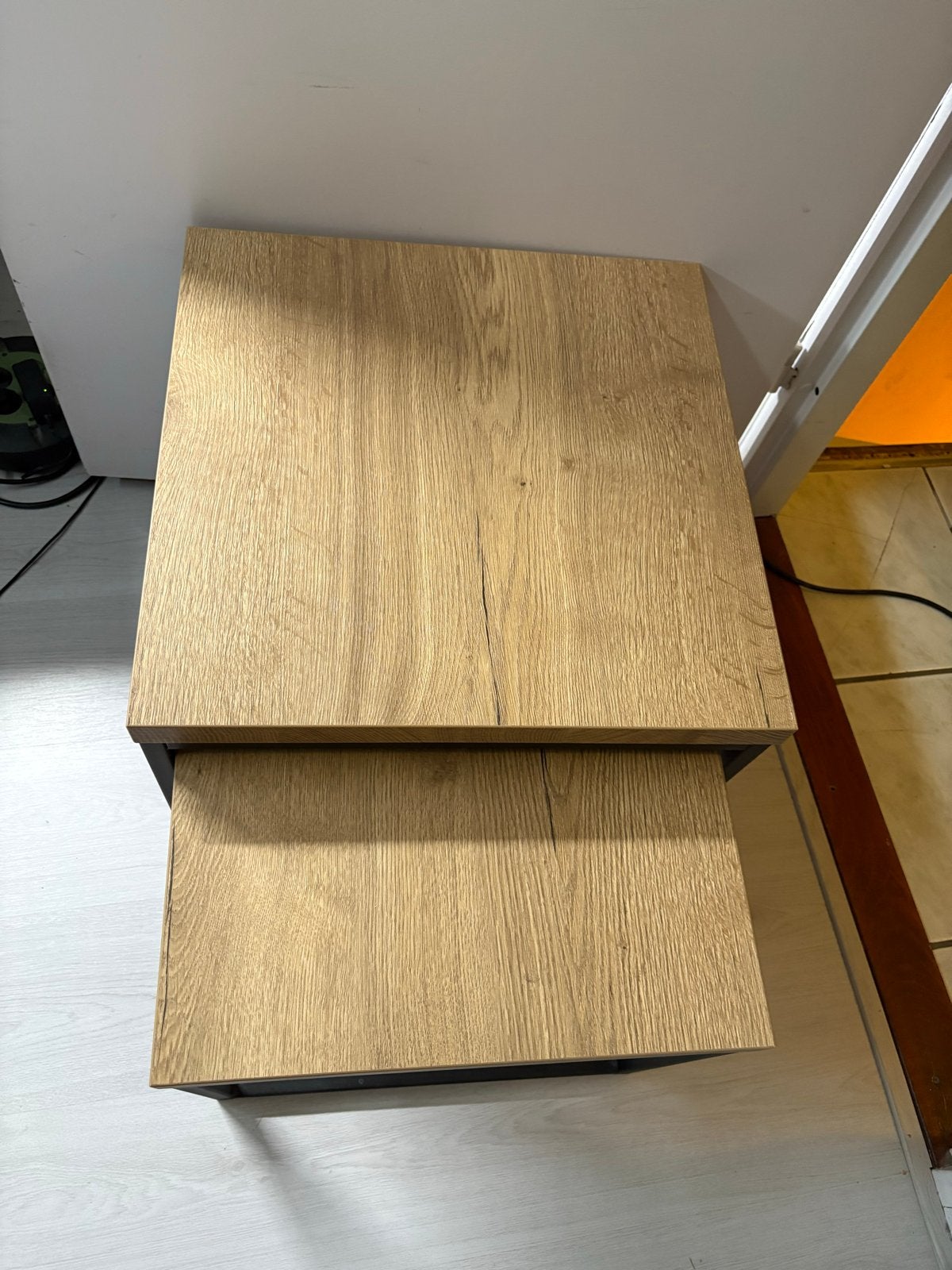 Set van 2 bijzettafels van Bommel Meubelen, Minder dan 55 cm, Gebruikt, Vierkant, Hout