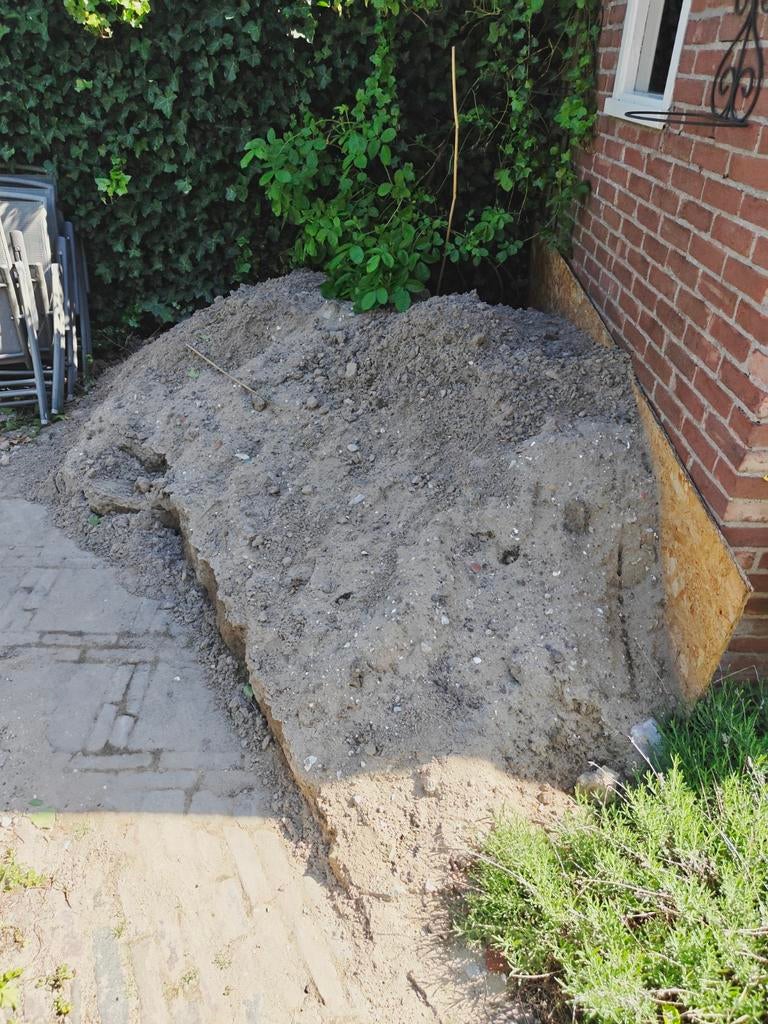 Ophoogzand - circa 2m³ beschikbaar, Tuin en Terras, Ophalen of Verzenden, Gebruikt, Ophoogzand