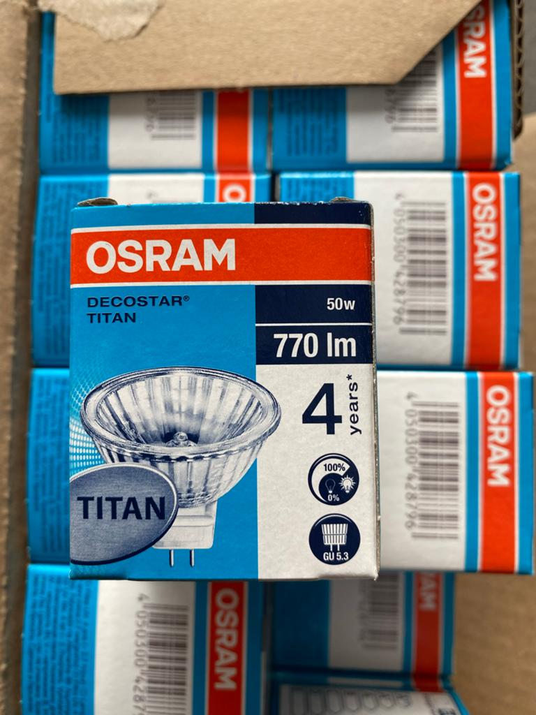 OSRAM DECOSTAR TITAN Halogeenlamp GU5.3 50W 12V, 30 tot 60 watt, Halogeen (gloei)lamp, Nieuw, Bipin of Steekvoet