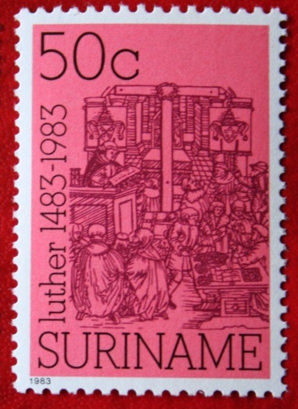 Suriname 1983-  Maarten Luther - ZB 380-381, Postzegels en Munten, Ophalen of Verzenden, Postfris