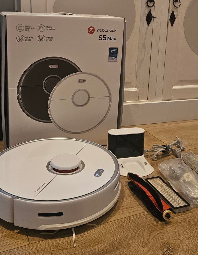 Xiaomi Roborock S5 Max robotstofzuiger met dweilfunctie, Witgoed en Apparatuur, Stofzuigers, Gebruikt, Ophalen of Verzenden, Robotstofzuiger