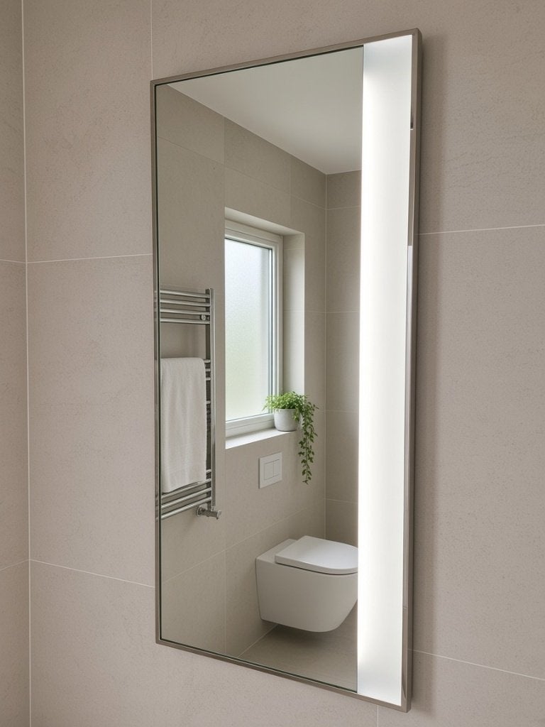 RVS Toiletspiegel Wastafelspiegel met verlichting 40x90cm, Ophalen, Minder dan 50 cm, Nieuw, Minder dan 100 cm