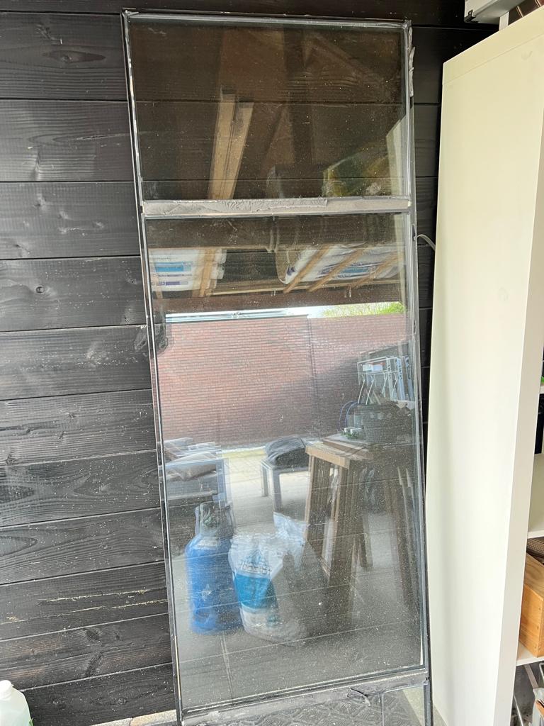 Dubbel glas 68x195, 3cm dik, Ophalen, 80 tot 120 cm, 160 cm of meer, Zo goed als nieuw