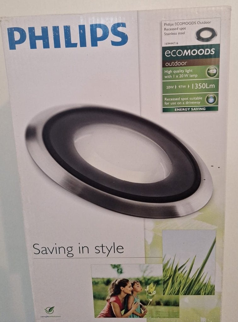 4 PHILIPS ecomoods outdoor spots stainless steel oprit, Ophalen, Minder dan 50 watt, Overige typen, Nieuw