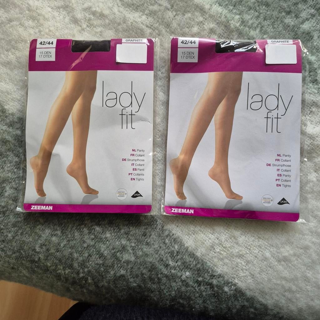 2x Nieuwe zwarte panty's, maat 42/44, Zeeman, Zwart, Nieuw, Maat 40/42 (M)