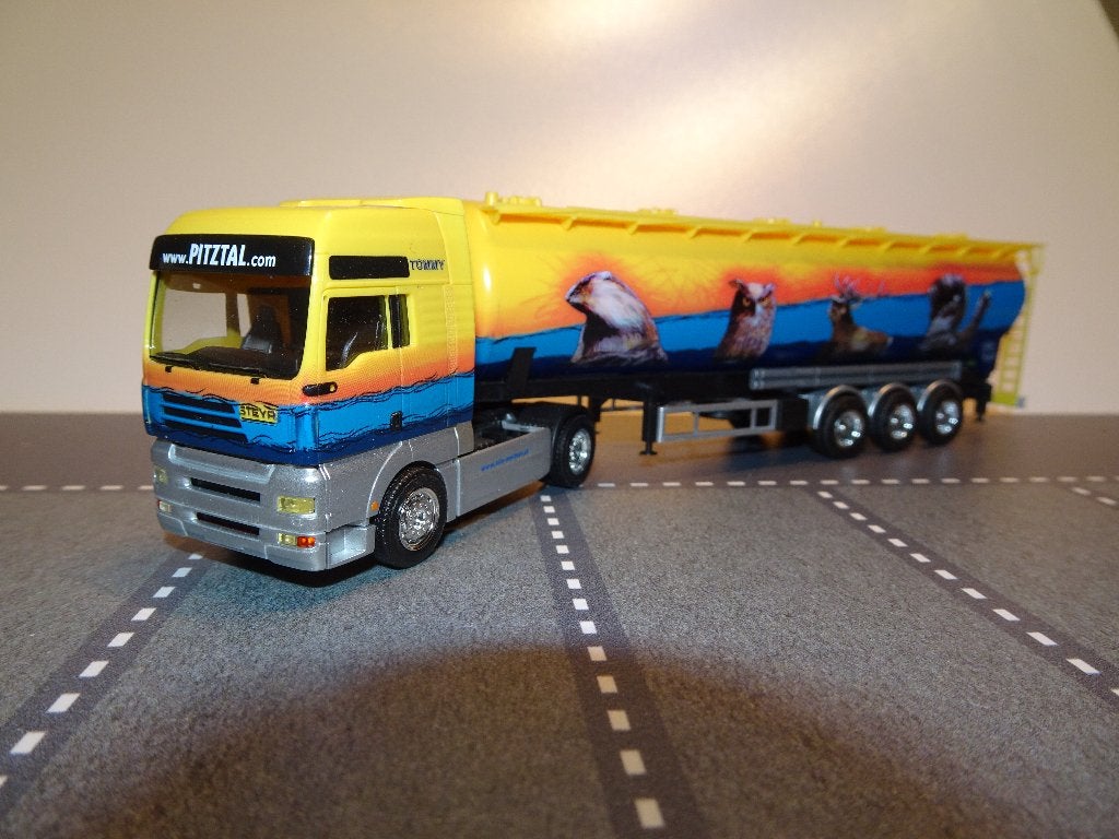 258 herpa steyr silo melmer oostenrijk 1:87 truck trein bulk, Ophalen of Verzenden, Zo goed als nieuw, Bus of Vrachtwagen, Herpa