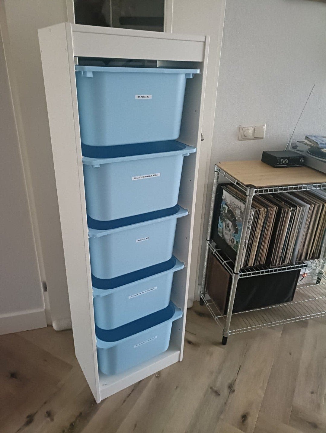 IKEA Trofast opbergkast met 5 blauwe bakken, Huis en Inrichting, Ophalen, Gebruikt