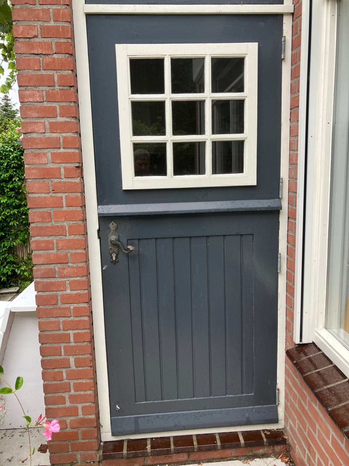 2-delige Merbau Buitendeur 201x88 cm, Doe-het-zelf en Verbouw, Deuren en Horren, Ophalen, Gebruikt, 80 tot 100 cm, Buitendeur