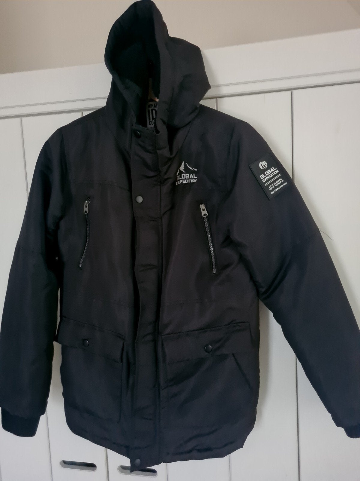 Winterjas zwart nieuw maat 170, Jongen of Meisje, Nieuw, Ophalen of Verzenden, Global expedition