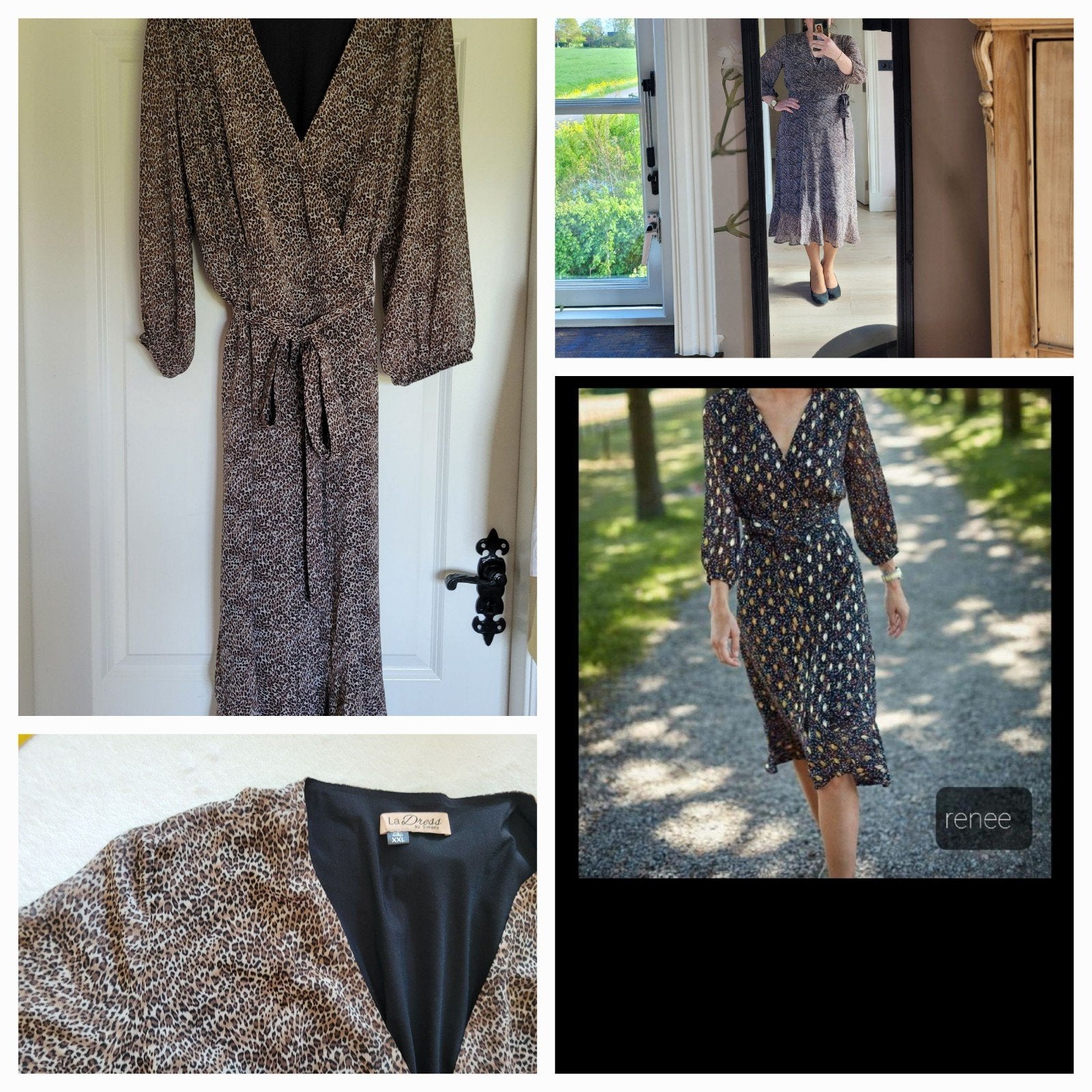 prachtige jurk ladress leopard mt xxl valt als xl, Bruin, Verzenden, Maat 46/48 (XL) of groter, Zo goed als nieuw