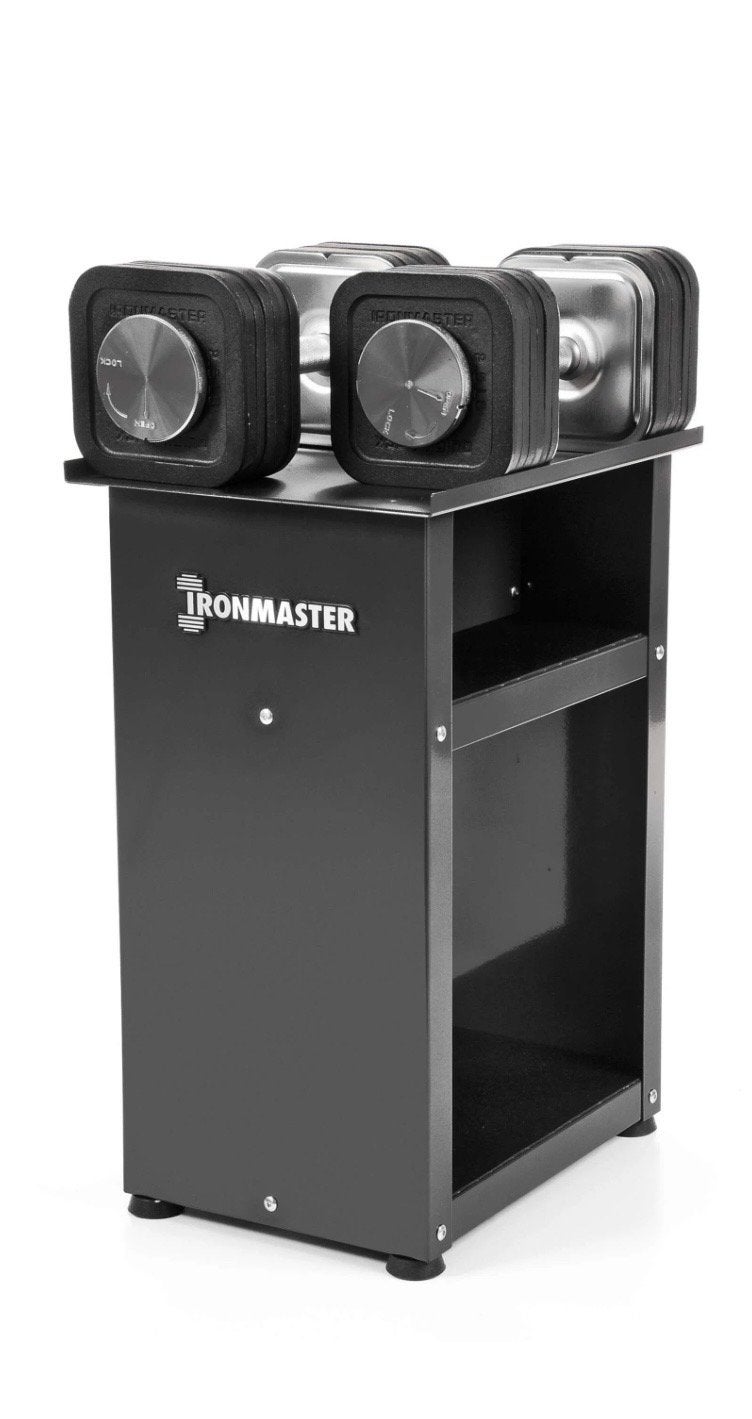 Ironmaster Quick-Lock Dumbbells met standaard, Ophalen, Zo goed als nieuw, Armen, Dumbbell
