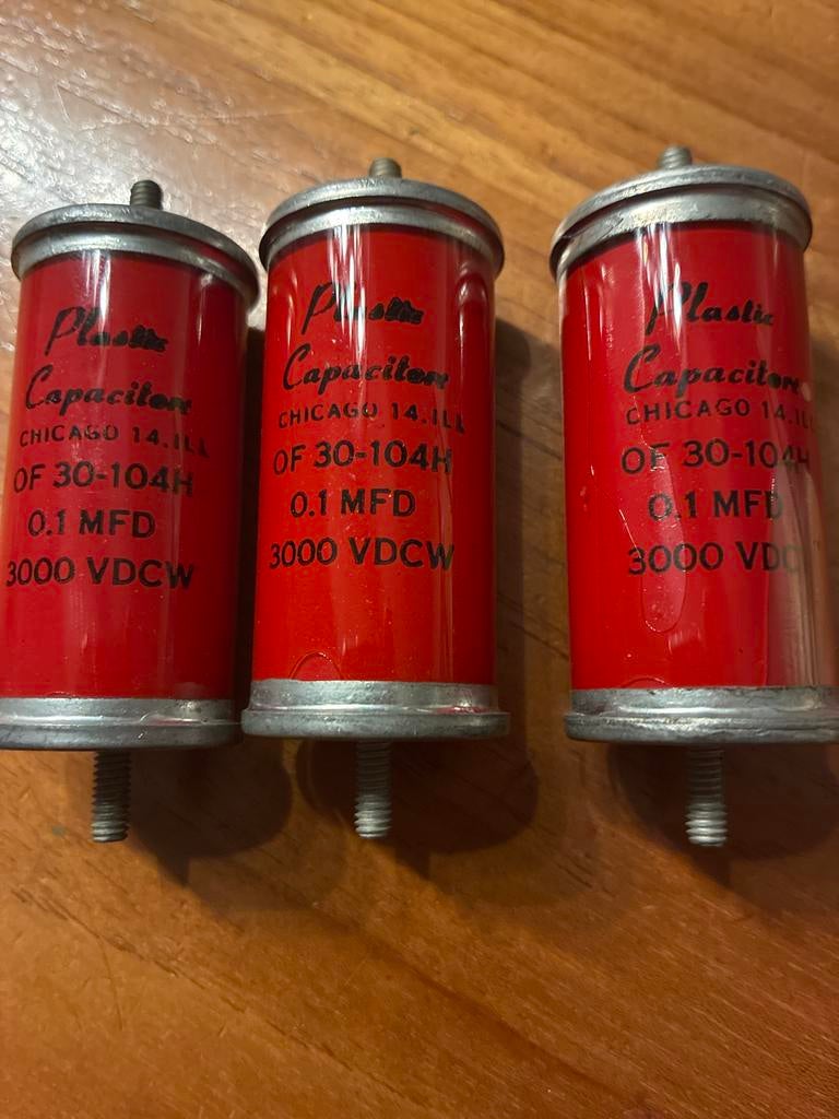 Vintage Hoofdspanningscondensatoren - 3 Stuks, Ophalen of Verzenden, Gebruikt