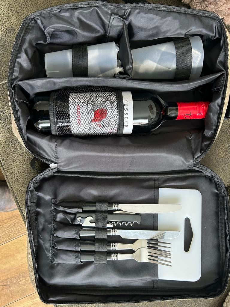 Complete picknickset in handige draagtas, Ophalen of Verzenden