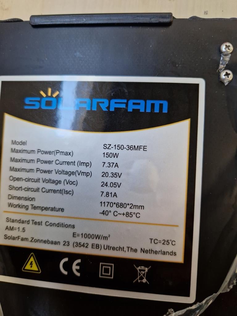 Flexibel Zonnepaneel 150W - 1170x680x2mm, Ophalen of Verzenden, Nieuw