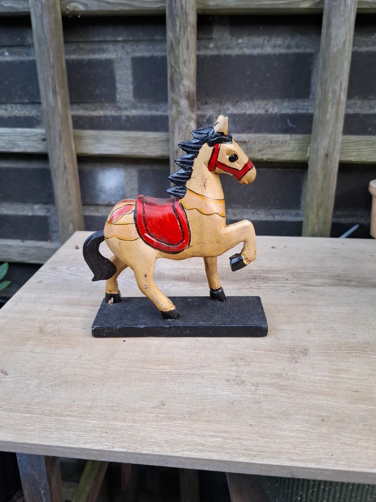 Decoratief houten paardje - Handgeschilderd, Ophalen of Verzenden
