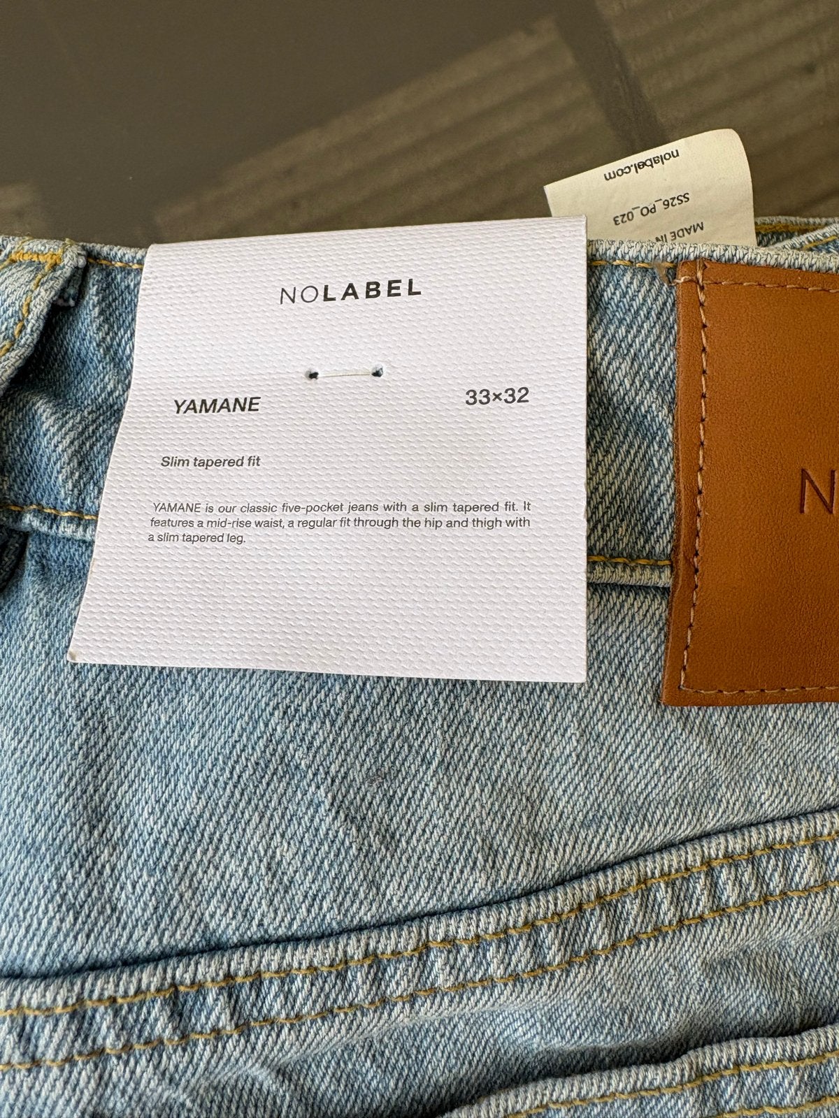 NOLABEL YAMANE Slim Tapered Fit Jeans W33x32, Kleding | Heren, Ophalen, Nieuw, Blauw, W33 - W34 (confectie 48/50)